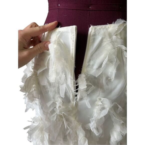 NEW ASOS Edition Pencil MIDI Skirt Textured Sequin Mesh Ivory size 6 - Picture 9 of 11